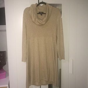 Glittery gold sweater dress